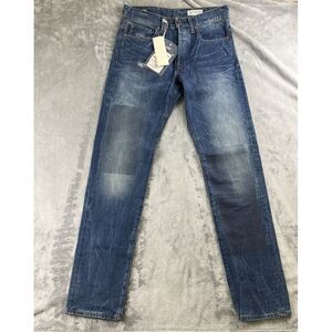 G-Star Raw Men 3301 Straight Tapered‎ Button Fly Blue Denim Jeans Size 30x34